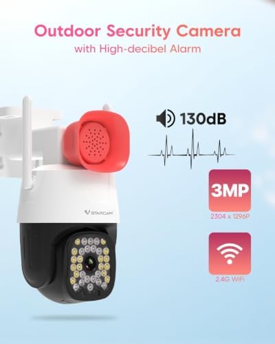 VSTARCAM 3MP Pet Cameras, Security Camera Indoor, Interactive Cat/Pet Camera with Phone App, 2.4GHz with IR Night Vision, AI Motion Tracking, 2-Way Audio, 24/7 Cloud & SD Card Storage