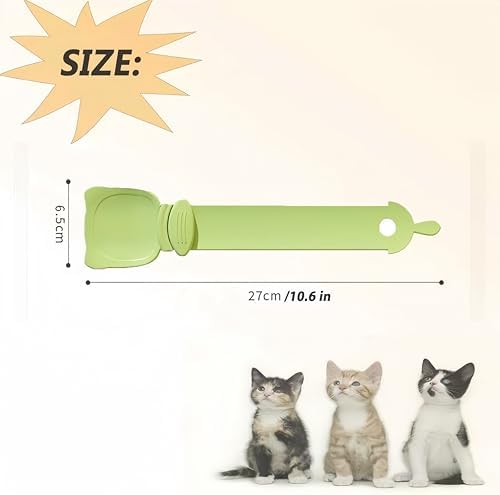 Multifunctional Cat Strip Squeeze Spoon - Cute Cat Head Feeder, 3 Color Strip, Wet Food Dispenser & Treat Spoon (Pet Supplies) (Beige-1PCS+Orange-1PCS)