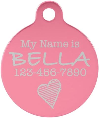 Signature Custom Laser Engraved Anodized Aluminum Pet ID Tags (Silver, Round 1 1/4")