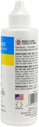 Miracle Care Sterile Eye Wash for Dogs and Cats, 4 Ounce
