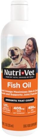 Nutri-Vet Fish Oil for Dogs, Omega 3 Skin & Coat, Dog Fish Oil, 16oz