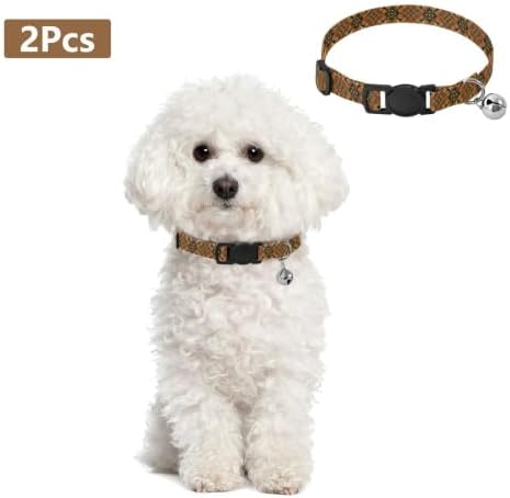 Geometric Collar for Cats, 2 Pack Collar with Bell for Dog Puppy
