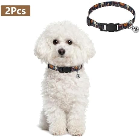 Guitars Black Puppy Collar with Bell 2 Pack Cats Collar Adjustable 10.6 to 17.1 Inches