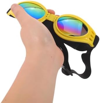 BETOOKY 3pcs Foldable Dog Goggles Sunglasses for Medium Breeds, Portable Plastic Pet Eyewear with Adjustable Nonslip Strap, Windproof and Easy Cleaning for Outdoor Walks and Hikes