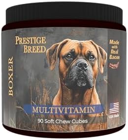 Multivitamins, Balanced Nutrition for Your Boxer, 90 Count, Made in the USA with Real Bacon