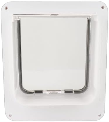 Smart Cat Door, Collar Activated Automatic Sensing with 4 Way Locking and Easy Installation, Automatic Pet Door for Interior and Exterior Home Use