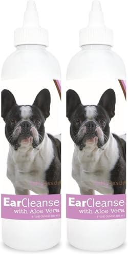 Healthy Breeds French Bulldog Ear Cleanse with Aloe Vera Sweet Pea and Vanilla 8 oz (Pack of 2)
