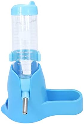 3 in 1 Hamster Hanging Water Bottle Pet Auto Dispenser with Base for Dwarf Hamster Mouse Rat Hedgehog (125ML, Blue) (Pack of 2)