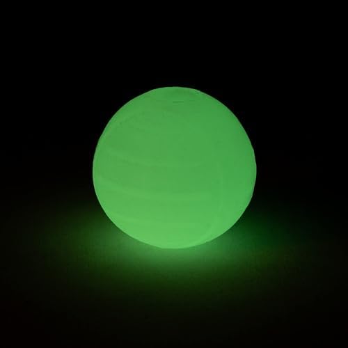 Amazon Basics Interactive Bouncy Durable Rubber Dog Toy Balls, Glow, 2.5 inch, Beige, Pack of 3
