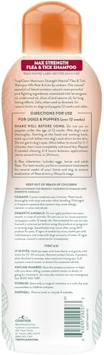 TropiClean Flea and Tick Shampoo for Dogs, Max Strength Formula, 20oz