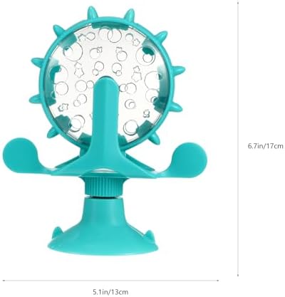 DOITOOL Cat Puppy Feeding Toy Slow Food Dispenser Rotating Windmill Treat Feeder Interactive Iq Puzzle 5.12 Inch for Healthy Eating