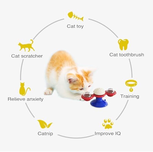 Windmill Treat Dispenser Funny Suction Cup Slow Feeder Kitten Toys