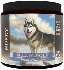 Multivitamins, Balanced Nutrition for Your Husky, 90 Count, Made in the USA with Real Bacon