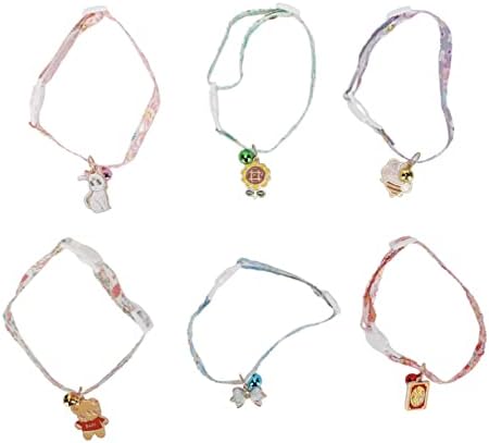 Collars 6 Pack Adjustable Pet Collar with Cute Bell for Small Animals