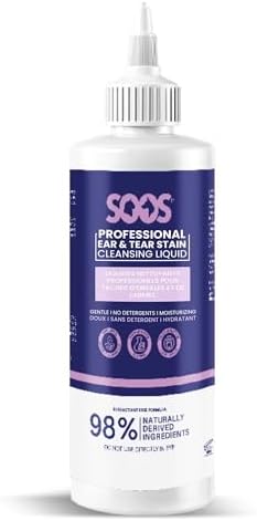 SOOS Pet Natural Ear and Eye Stain Cleansing Liquid for Dog & Cat - Cleaning Your Pets Ears and Eyes - 120ml