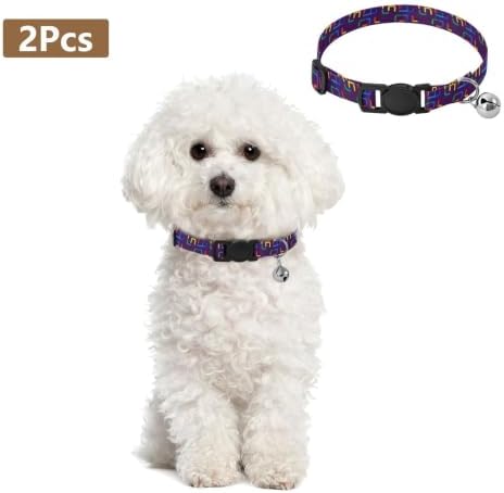 Tiles Comfortable Cat Collar, 2 Pack Cat Bell Collar