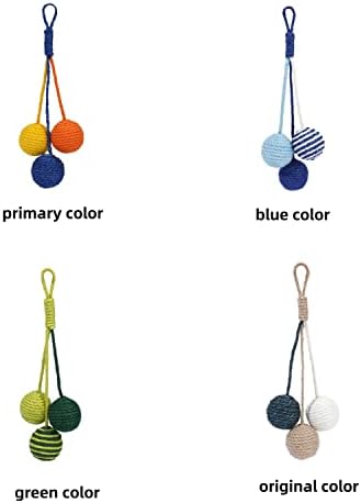 Cat Toy Sisal Ball Hanging Cat Toy Handmade Cat Rope Ball Chew Eco-Friendly Toy Pets Interactive Toy Cat Toys for Indoor Cats (Primary Color, 1pcs)
