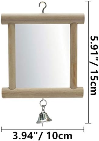 Litewoo Bird Mirror with Bell Parrot Swing Interactive Play Toys, 1PC