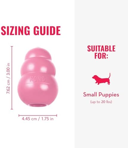 KONG Puppy, Natural Rubber Teething Chew Toy, for Small Puppies, Pink