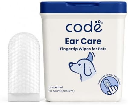 codé Dog Ear Wipes, Unscented Fingertip Cleaning Wipes, 50 Count