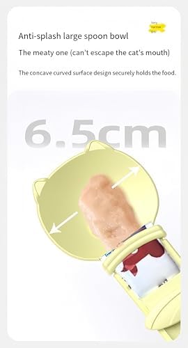 Cat Strip Feeder Spoon - Squeeze & Lickable Treat Dispenser for Wet Food, Multi-Purpose Pet Food Can Accessory (Assorted Colors) (Green+Yellow+Pink)