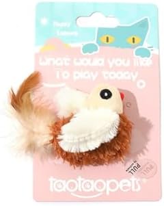Sound Bird cat Toy, Electronic pet cat Toy, Simulated Animal cat Toy, Feather Tail, cat Stick, Catnip Scent, attracting Interesting Birds, Frogs and Chickens. Three Options are Available.(Chick)