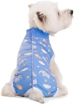 2 Packs Pet Dog Recovery Onesie Suit for Dogs Cats After Surgery,Dog Abdominal Wounds Bandages Cone E-Collar Alternative. (Blue, L)