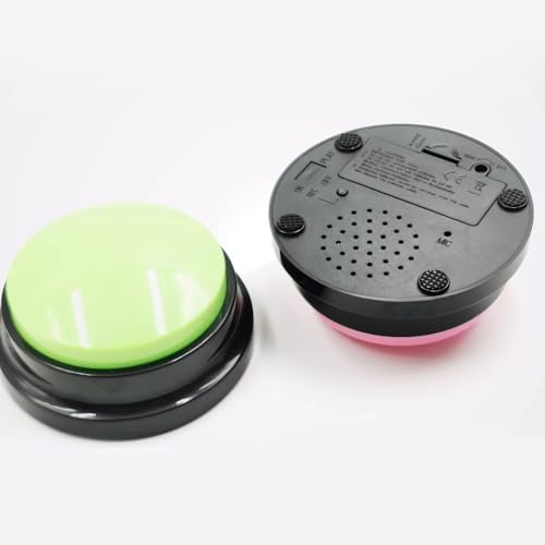 Reusable Dog Training Buttons Recordable Sound Generator for Pet Communication, Durable ABS with 3.15 Inch Design for Small Medium Dogs(Red)