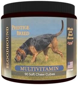 Bloodhound Multivitamins, 90 Count, Made in the USA with Real Bacon.