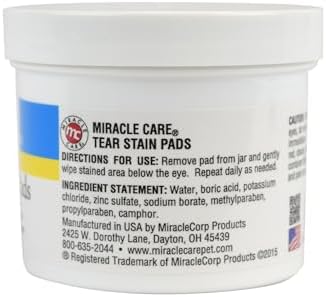 Miracle Care Tear Stain Pads for Dogs and Cats, 90 Pre-Soaked Wipes