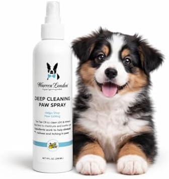 Warren London Deep-Cleaning Paw Spray for Dogs | Tea Tree & Aloe Paw Soother – Cleans, Moisturizes, Relieves Itch & Stops Licking Between Baths | Made in USA, 8 oz