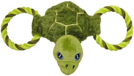 Jolly Pets Tug-A-Mal Turtle Squeaky Tug Dog Toy, Large