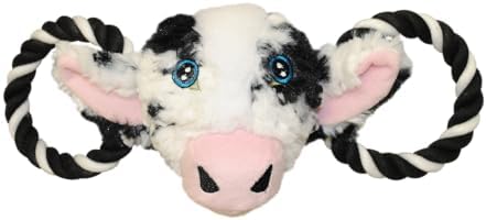 Jolly Pets Tug-A-Mal Cow Squeaky Tug Dog Toy, Extra Large