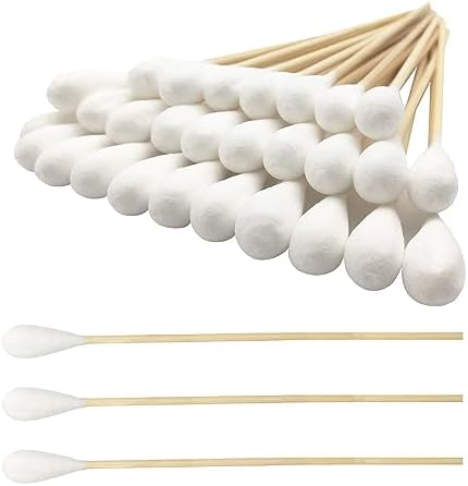 6 Inch Long Cotton Swabs (Large Size) 100pcs for Pets, Gun Cleaning or Makeup