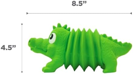 Outward Hound Accordionz Latex Rubber Squeaking Toy - Squeaky and Grunting Dog Toy, Alligator