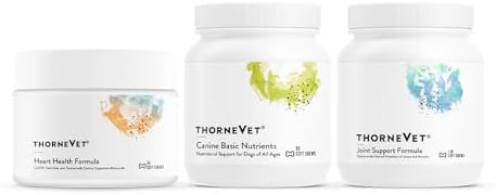 ThorneVet Heart Health Formula, Canine Basic Nutrients, and Joint Support Formula Soft Chews Bundle