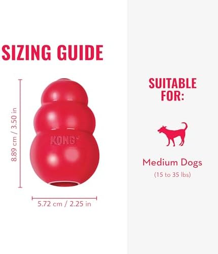 KONG Classic Stuffable Dog Toy - Fetch & Chew Toy for Dogs - Treat-Filling Capabilities & Erratic Bounce for Extended Play Time - Durable Natural Rubber Material - for Medium Dogs (Pack of 3)