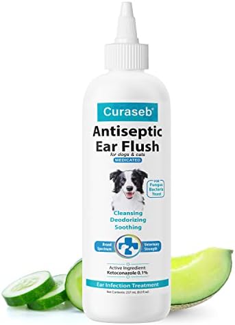 Curaseb Dog Ear Infection Treatment Solution – Soothes Itchy & Inflamed Ears – Cleans Debris and Buildup - 8oz