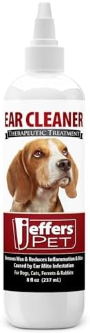 Jeffers Pet Ear Cleaning Solution for Dogs, Cats & Puppies, 8 oz – Aloe Vera Ear Wash for Wax & Odor Removal, Itchy Ear Comfort, Routine Ear Hygiene, Home Grooming, Travel Friendly Pet Care