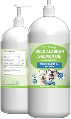 Pet Wellbeing Wild Alaskan Salmon Oil for Dogs - Skin & Coat, 16 fl oz