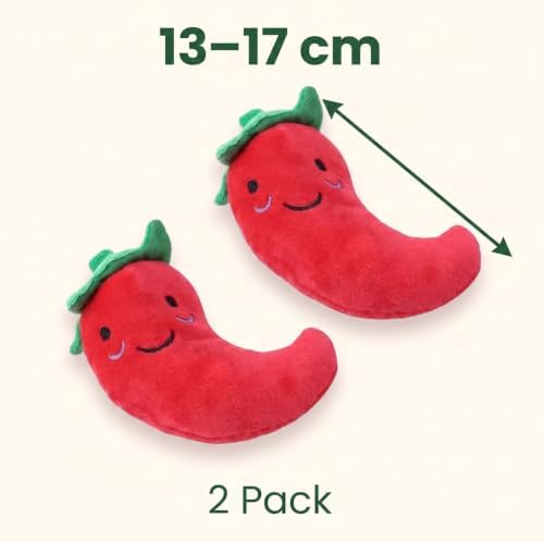1 Pc Funny Red Fruit Dog Toys, Vegetable Dog Toys Squeaky Plush Chili Eggplant Corn Puppy Toys for Small Dogs,Chili, Nice and Practical