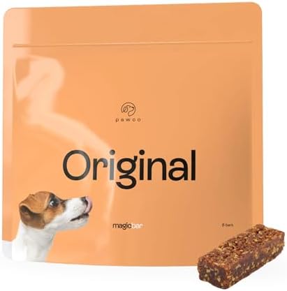 PawCo Magic Bar Healthy Functional Dog Treat – Soft, High-Protein Peanut Butter Bars with Pumpkin & Chicory Root, Supports Energy, Digestion & Overall Wellness – Pack of 8 (Daily Blend)