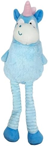 Huxley & Kent Funny Dog Toy w/Squeaker – Power Plush Squeaky Dog Toys for Small, Medium & Large Dogs – Soft Stuffed Animal for Indoor Play & Fetch - Squeak to Crunch - Lankies Luna Unicorn, Small