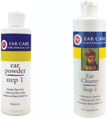 Dog and Cat Healthy Ear Care Cleaner R-7 Helps Remove Hair, Odors and Wax Choose Step 1, 2 or Set (96 Gram Step 1 Powder)