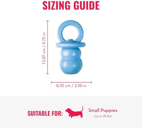 KONG Puppy Binkie, Natural Rubber Teething Toy, for Small Puppies, Blue