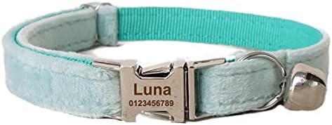 Cat Collar Personalized with Name Phone Number Engraved,Customized with Bell for Small Dogs Puppy Kitten