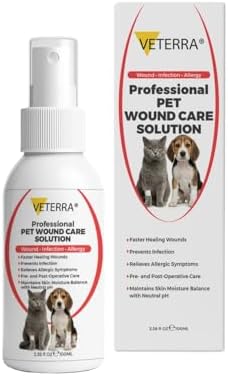 Dog and Cat Wound Care Spray for Dogs & Cats – Vet Recommended Skin Cleansing Spray, Helps Clean Minor Cuts & Scratches, Supports Skin Hygiene, Gentle No-Sting Formula - 3.38 Oz 100 Ml