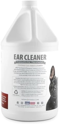 Jeffers Pet Ear Cleaning Solution for Dogs, Cats & Puppies, 128 oz – Aloe Vera Ear Wash for Wax & Odor Removal, Itchy Ear Comfort, Routine Ear Hygiene, Home Grooming, Travel Friendly Pet Care