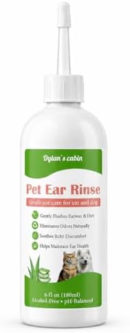 Cat Ear Cleaner Wash, pH-Balanced Pet Ear Rinse, 6 fl oz