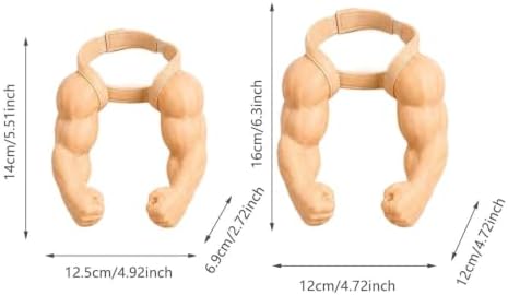 Cat Muscle Arms Pet Costume, Funny 3D Printed Buff Design, Lightweight Adjustable Neck Hanging Shoulder Outfit with Big Biceps Hands, Halloween Cosplay Photo Prop for Cats & Small Dogs, Large